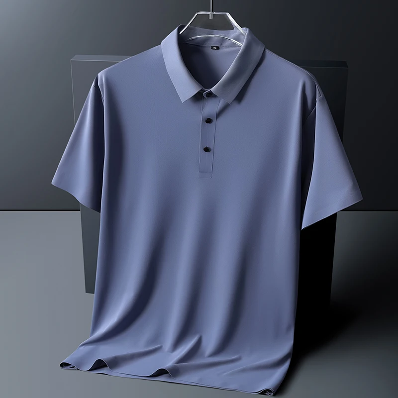 polo shirt men 6XL 7XL 8XL Summer new High quality mens short-sleeved polo shirt Ice silk Men\'s business casual polo shirt 2212