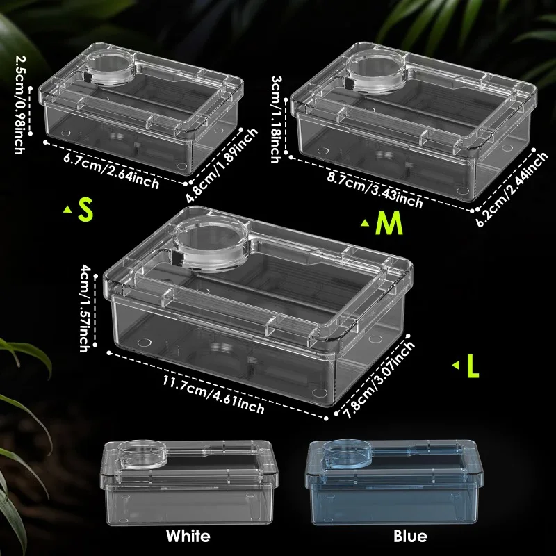 Reptile Use Anti-Escape Clear Feeding Supplies Feedstuff Insect Container Terrariums Accessories 2-in- Basin Food Water Bowl