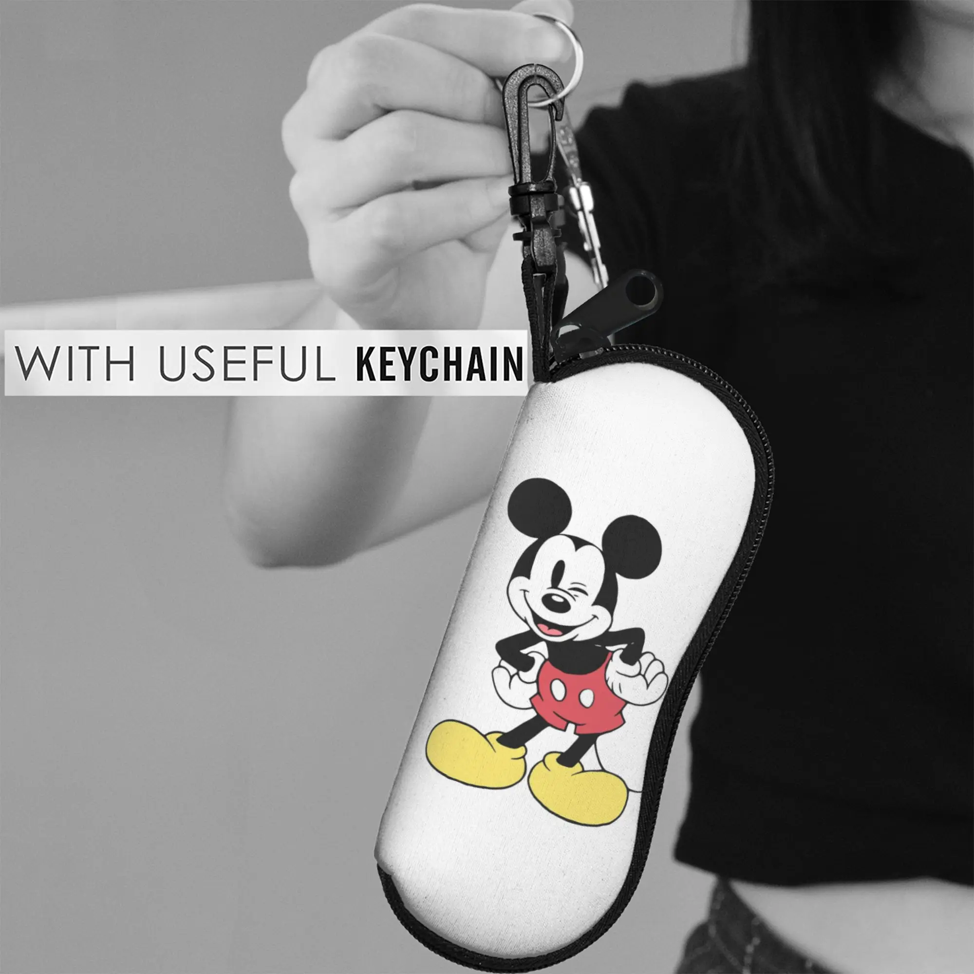 Estuche para gafas de Mickey Mouse, accesorios portátiles unisex, caja de almacenamiento para gafas, caja para gafas antipresión