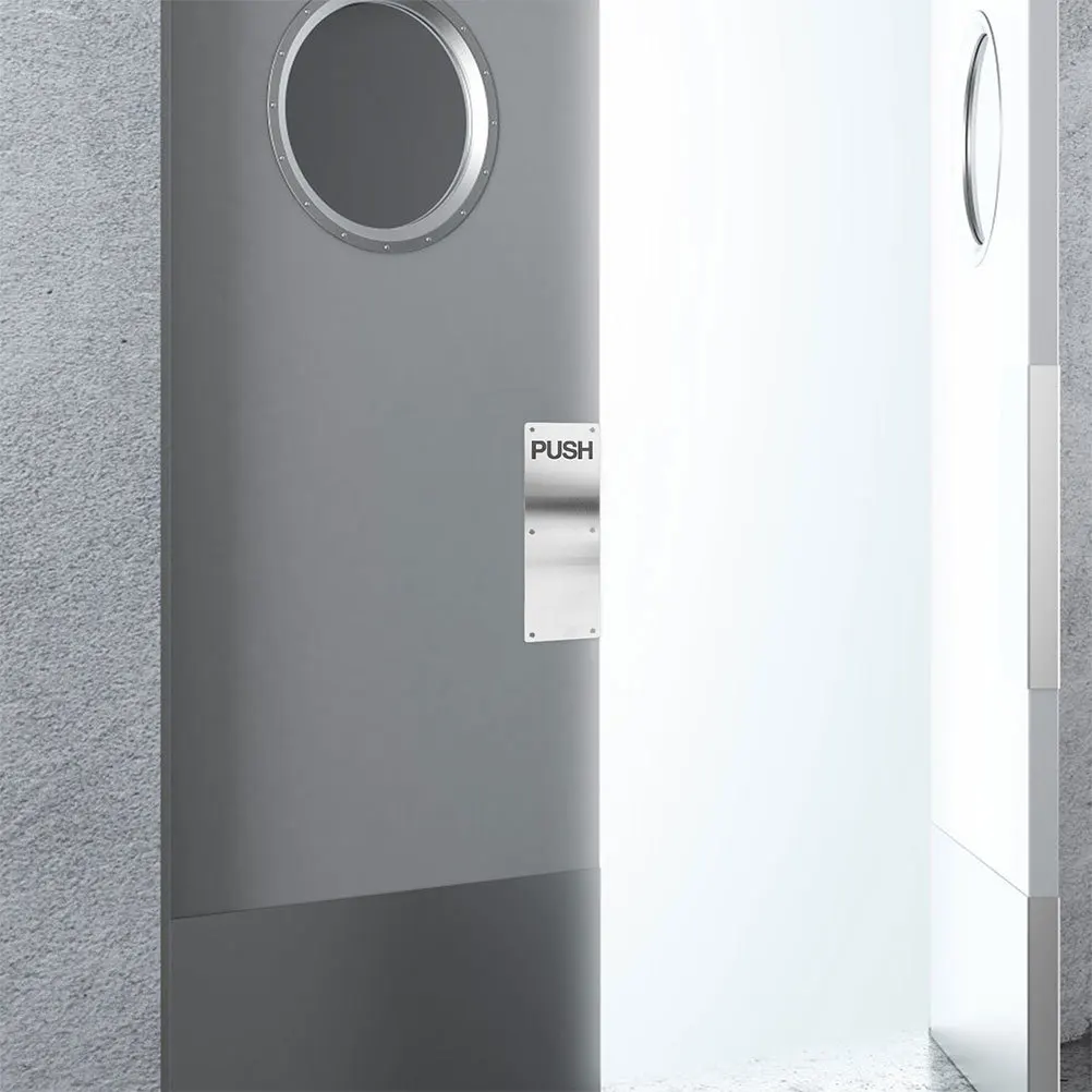 

Push Pull Handle Door Plate 304 Stainless Steel Fire Proof Sliding Handles Interior Door Pull Shower Barn Outdoor Large