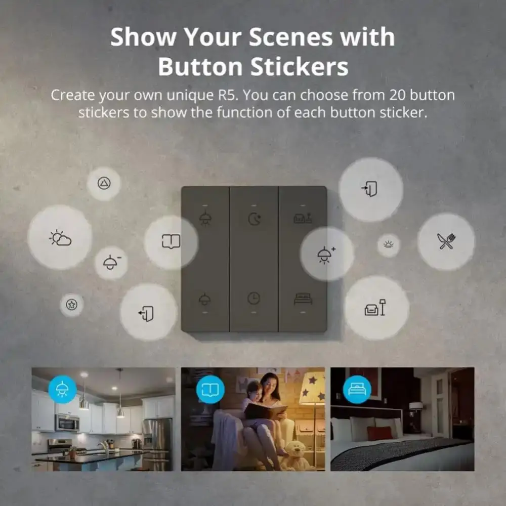 SONOFF Switch Man R5 Scene Controller 6-Key Wireless Remote Controller Smart Home Via EWeLink Remote Control Smart Switch