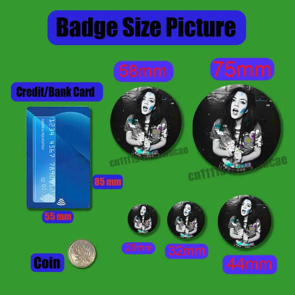 For Charli Xcx Music Fashion Film Badge Case Custom Pin Insignia Emblem Round 25mm Brooch Button Laser Cover