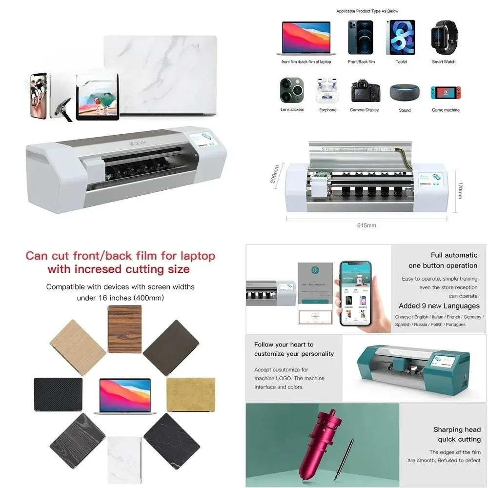 for Cut Machine for Laptop Mobile Phone Custom Hydrogel TPU Film Cutter Tool 16 Inch Skin Plotter Screen Protector Maker No