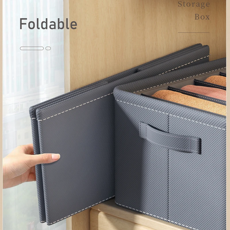 Thickened Pants Storage Box Foldable 9/7 Grids Organizer for Jeans Sweatshirt Shirt Wardrobe Organizers of Cabinets and Drawer