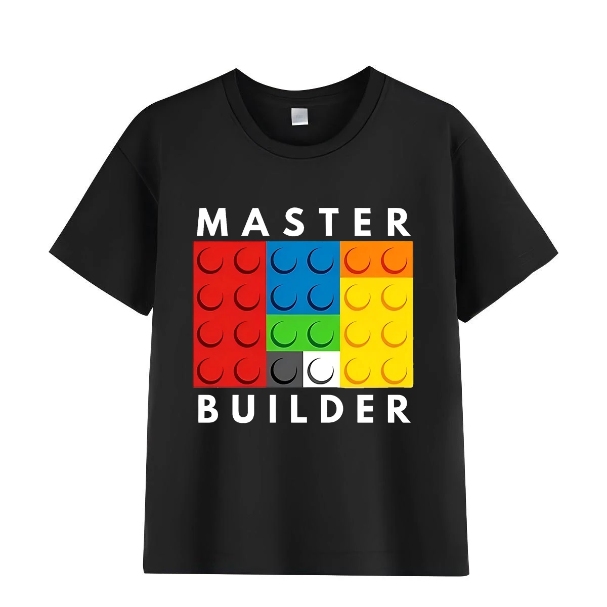 Master Builder Kids T-Shirt for Boys And Girls Summer Pure Cotton Short-Sleeved Casual Top Children's Gift