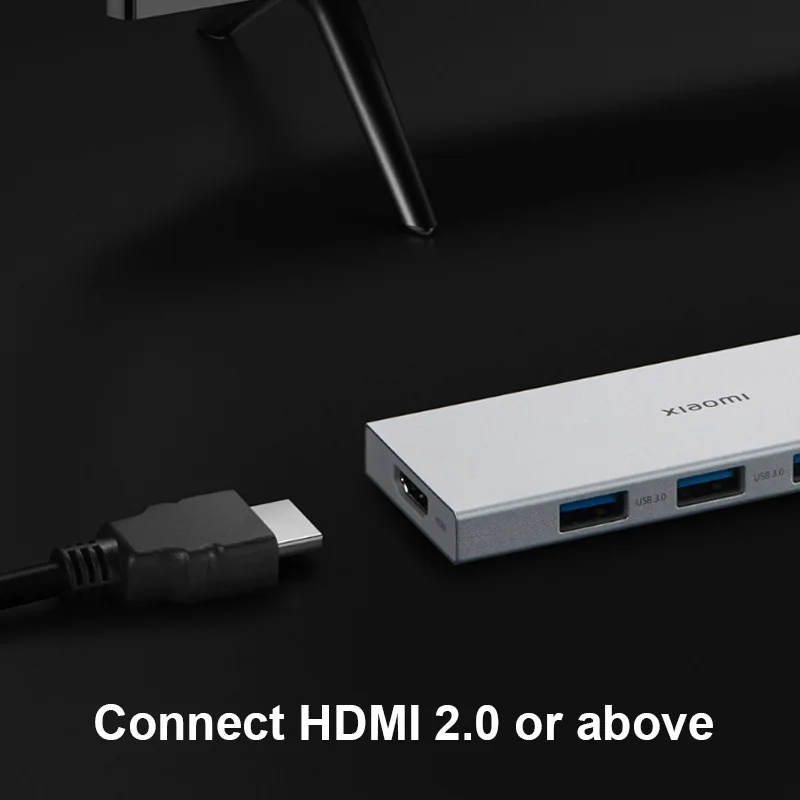 100% Original Xiaomi Type-C 5 in 1 Docking Station Port Extender USB3.0/Type-C/HDMI Multi-Function Support 4K UHD Transmission