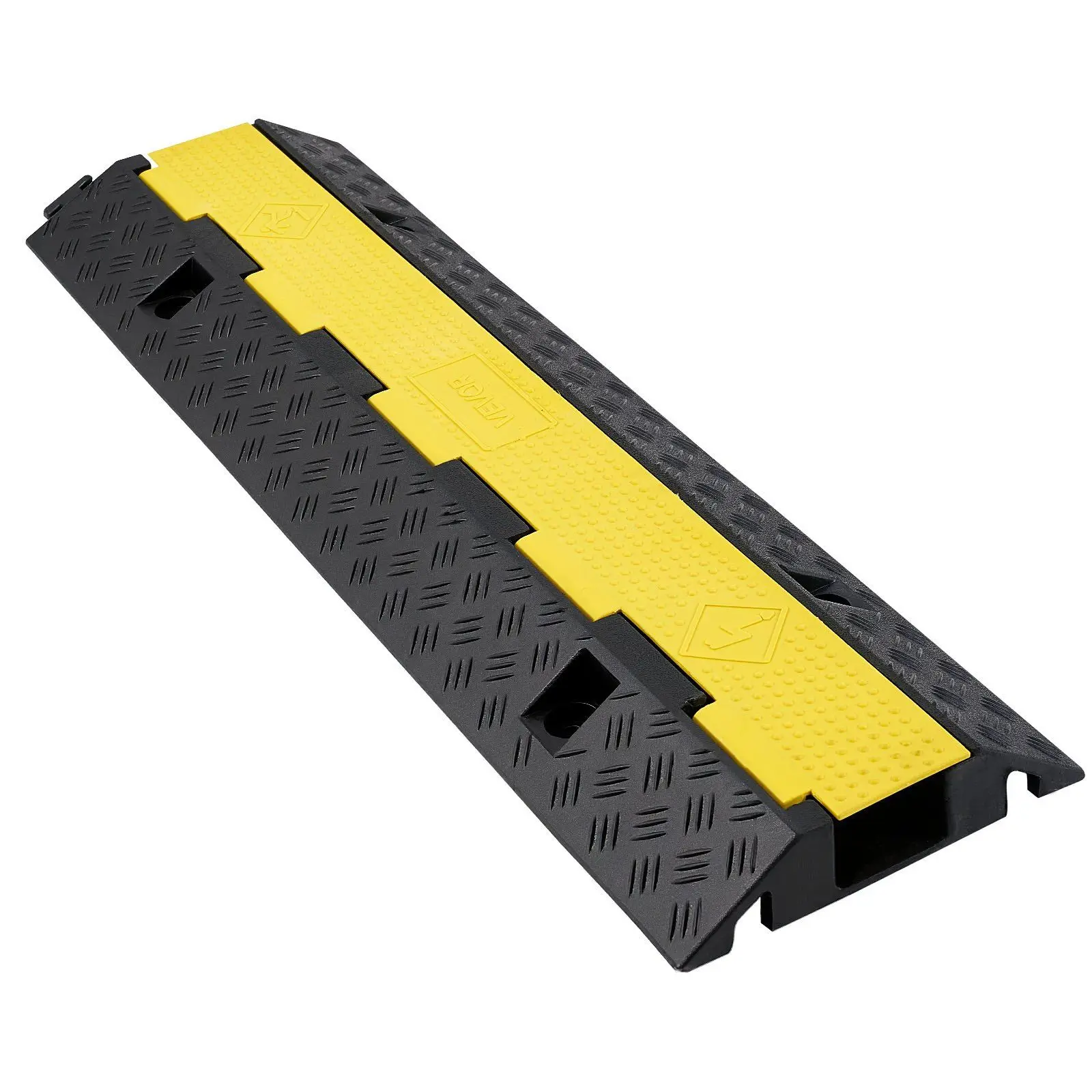 22,000 Lbs/axle Capacity Heavy Duty Cable Protector Ramp 1 Channel Rubber Cord Hose Wire Cover 2.76 X 1.97 Channel Traffic