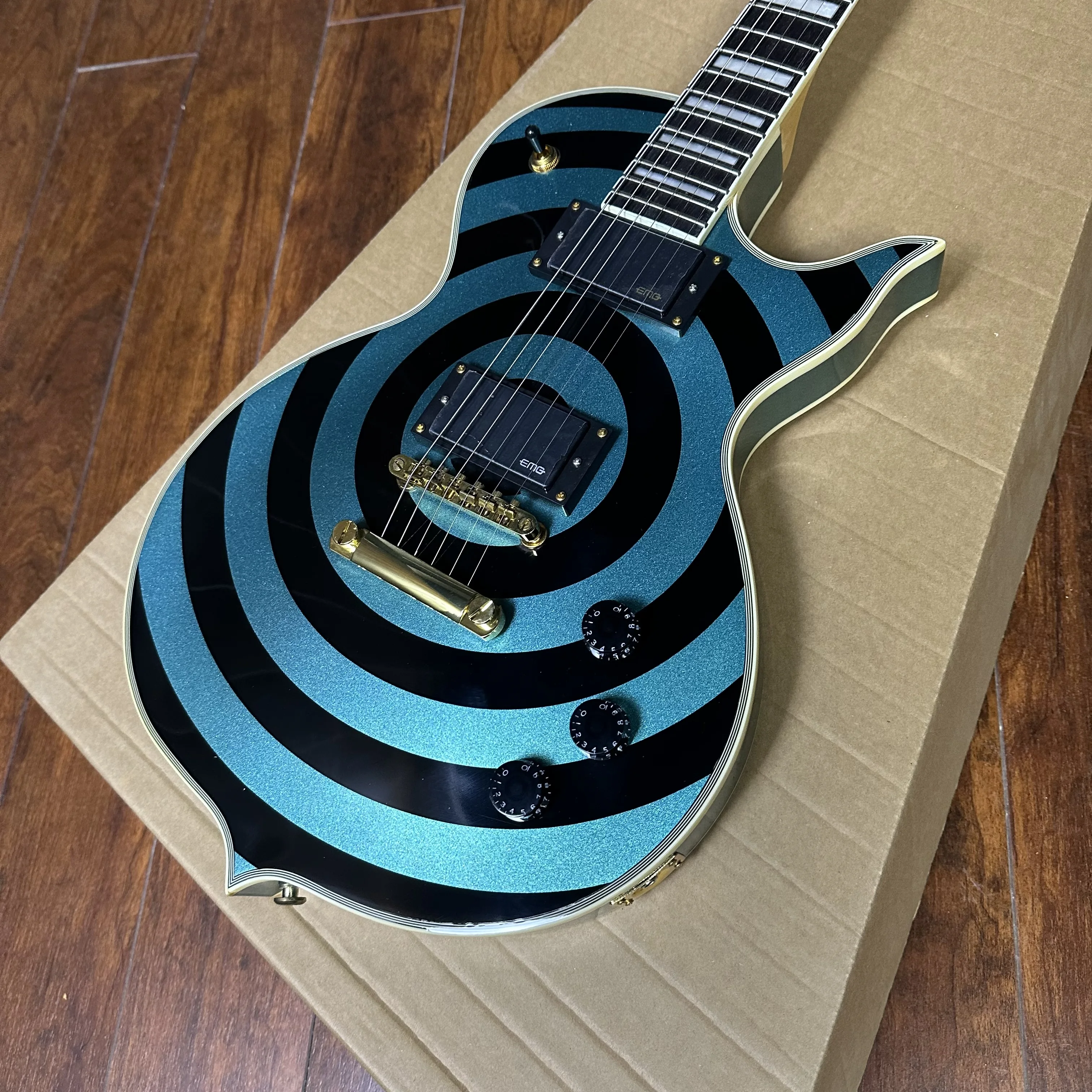 hot selling blue silver Zakk Wylde Series Special shapes Electric Guitar