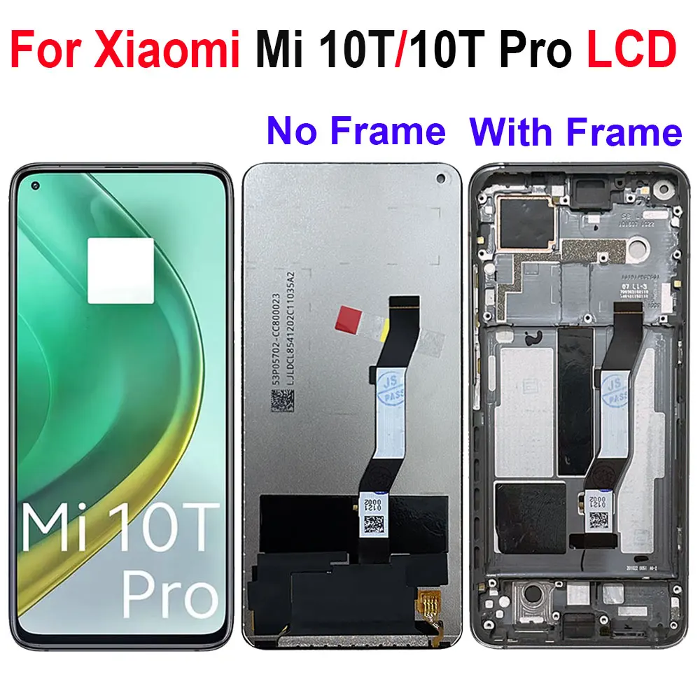 Screen For Xiaomi Mi 10T Pro 5G LCD Display with frame, Touch Sensor Digiziter Assembly Replacement 6.67" For Mi 10T M2007J3SG