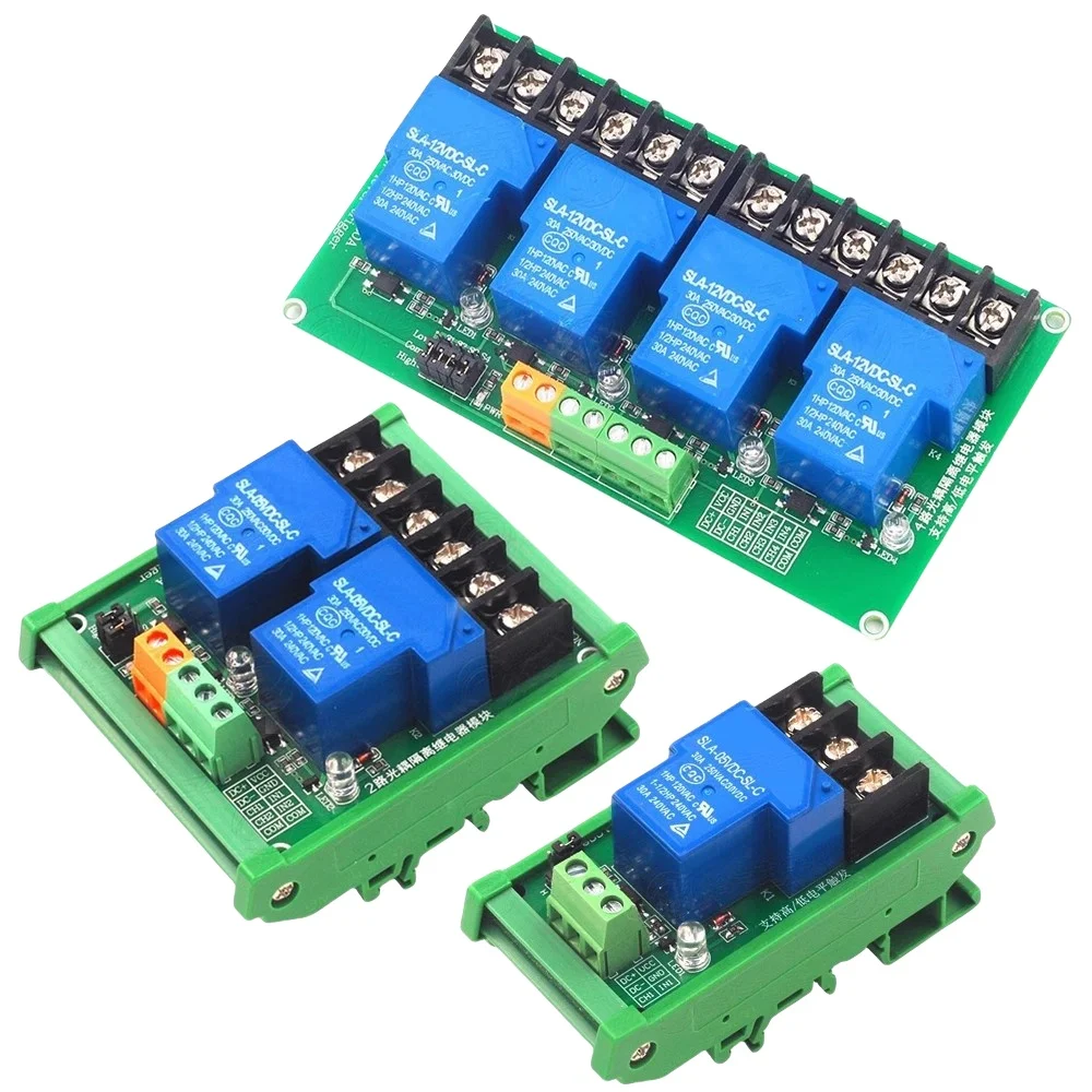 1-channel/2-channel/4-channel 30A relay module with optocoupler isolation, high current support for high and low levels 5V1V24V