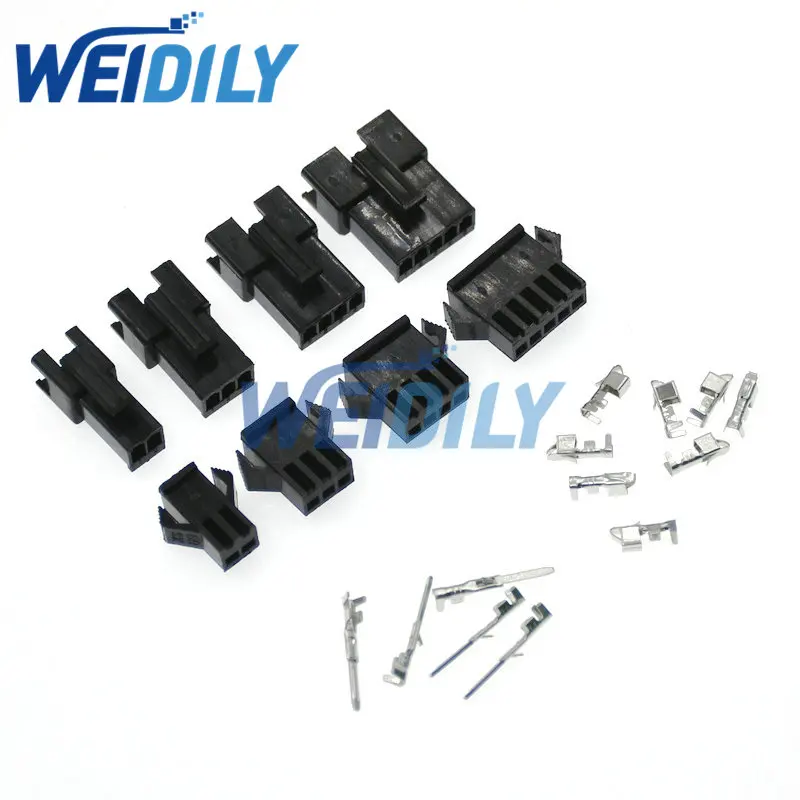 10 Sets SM-2.54mm Pitch 2P 3P 4P 5P Female and Male Header Connectors Adaptor Plug Terminal SM2.54-2P SM2.54-3P SM-2P/3P/4P/5P