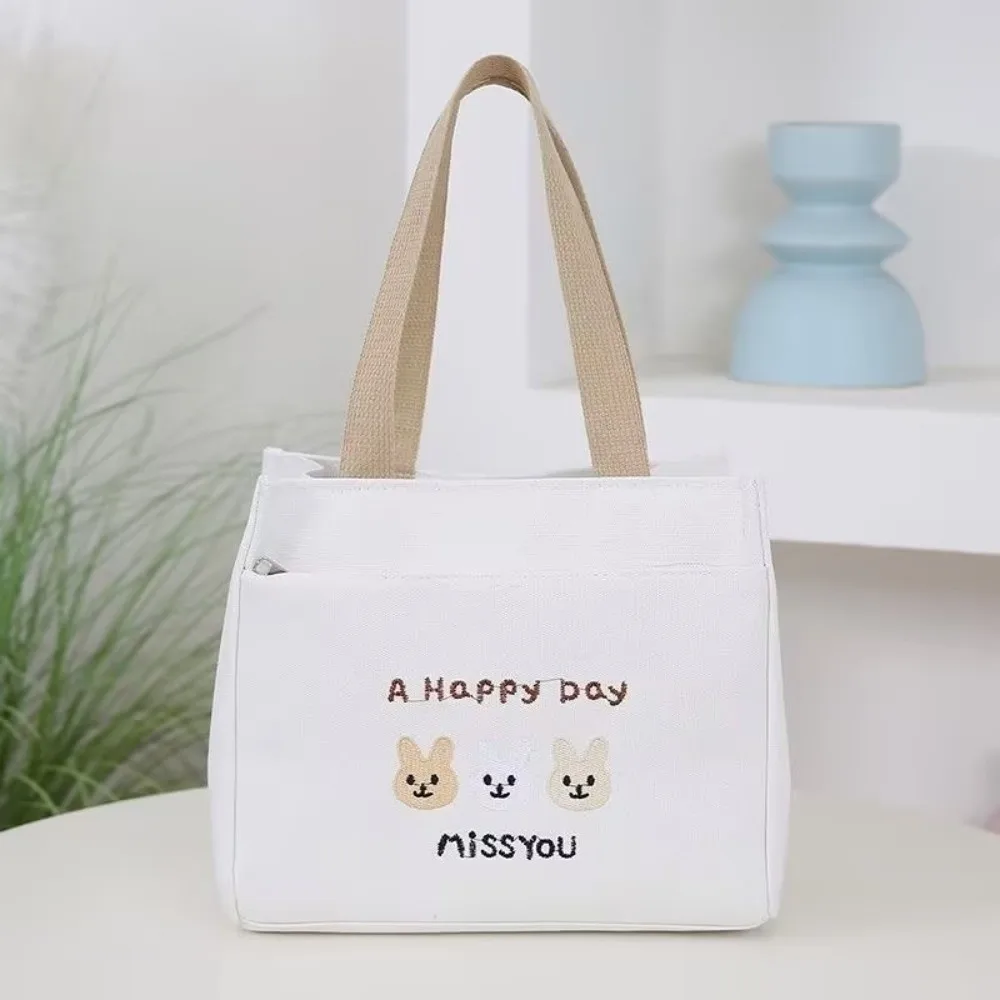 Tragbare Leinwand-Lunchtasche, multifunktional, große Kapazität, Lebensmitteltasche, Reise-Cartoon-Picknick-Lunchbox für Damen und Herren