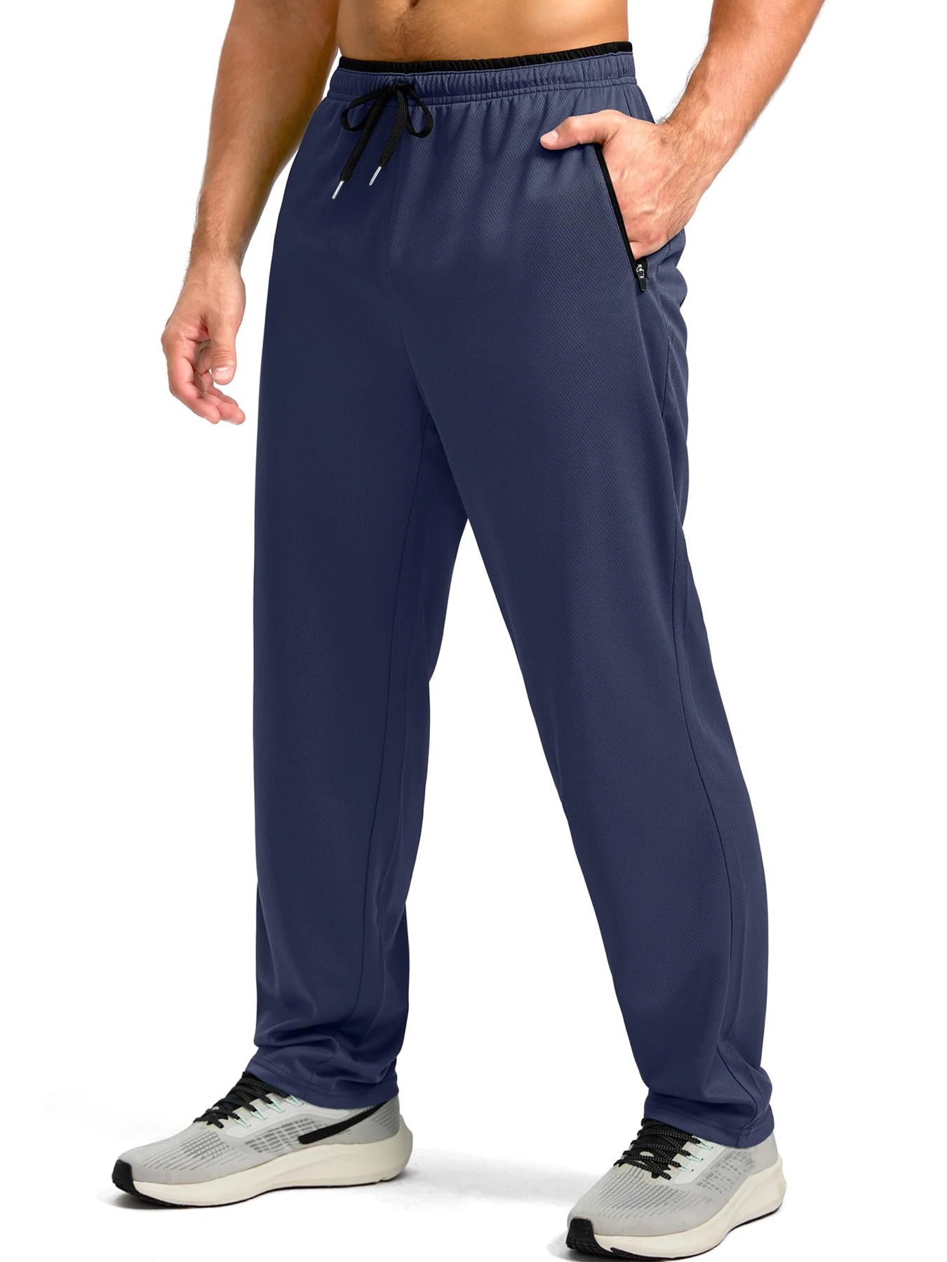 

TACVASEN Men's Quick Dry Outdoor Pants Straight Leg Elastic Waist Fitness Running Hiking Yoga Jogging Sweatpants