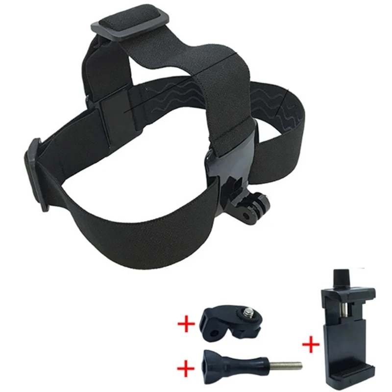 for Head Mount with Strap for Action Camera Cell Phone Holder Adjustable Clamp Mount Wearable Video POV Filming