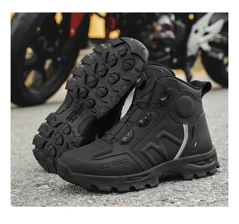 Motorcycle Riding Men Boots Waterproof Motocross Cycling Shoes Off-Road Motorbike Racing Anti-drop Breathable Equipment Soft
