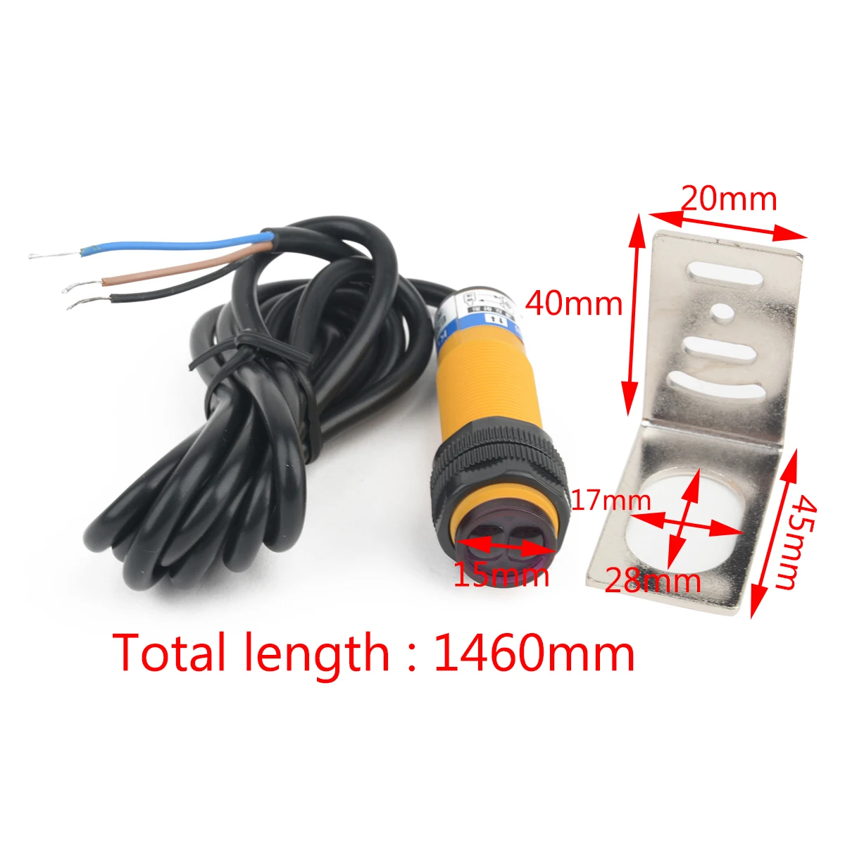 Adjustable Infrared Proximity Switch Photoelectric Sensor NPN NO with Bracket