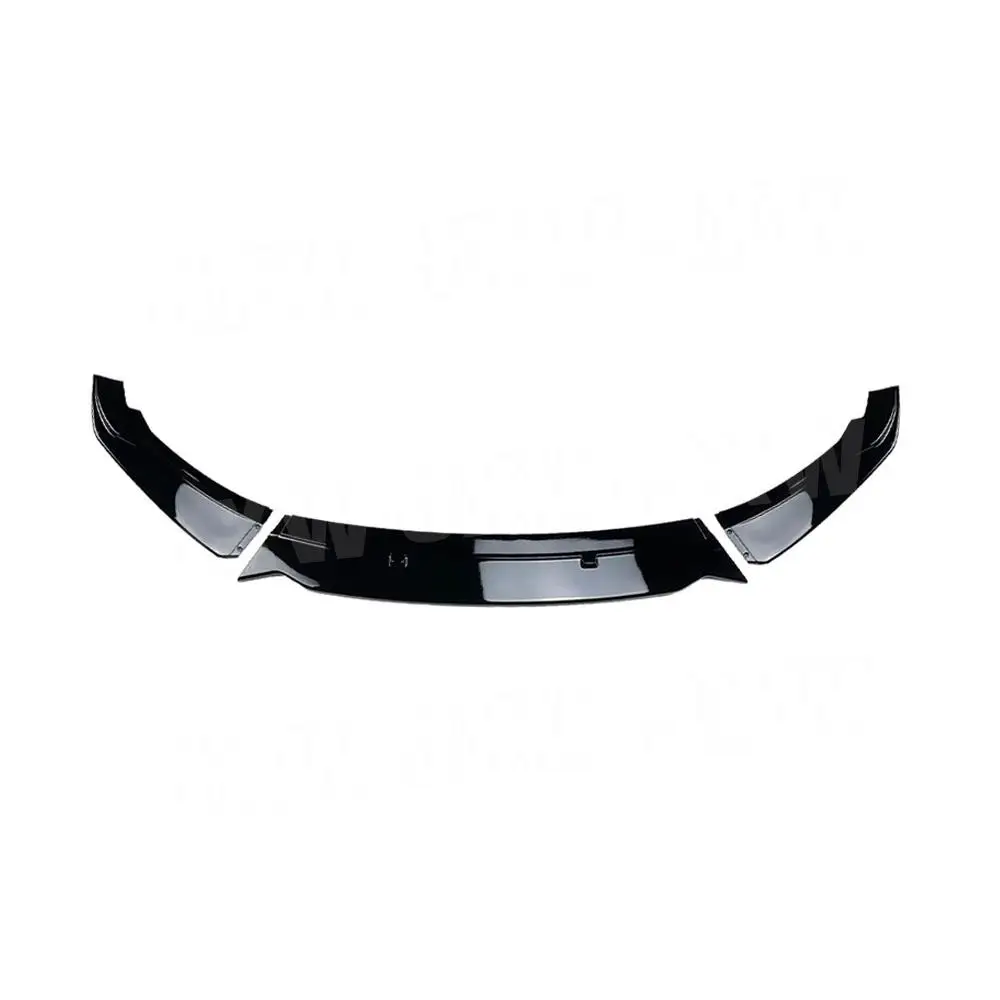 ABS Carbon Look Front Bumper Lip Chin Spoiler Three-section for BMW 2 Series F22 Standard 2014-2021 Gloss Black