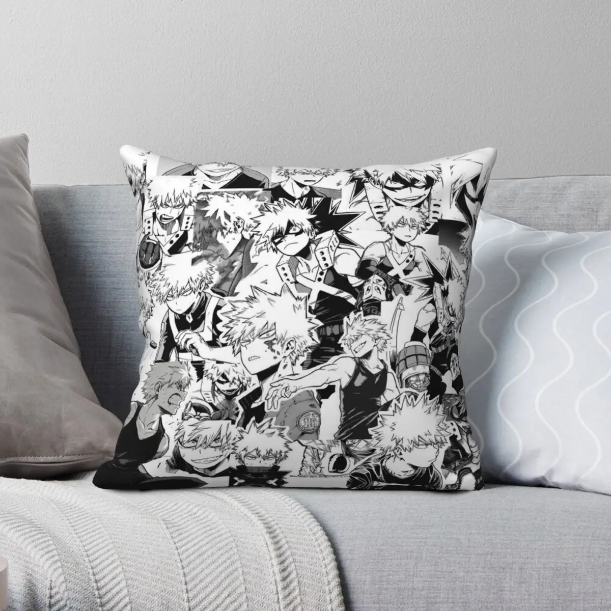 

My Hero Academia Katsuki Bakugo Pillowcase Polyester Linen Velvet Printed Zip Decor Pillow Case Sofa Seater Cushion Cover 18"