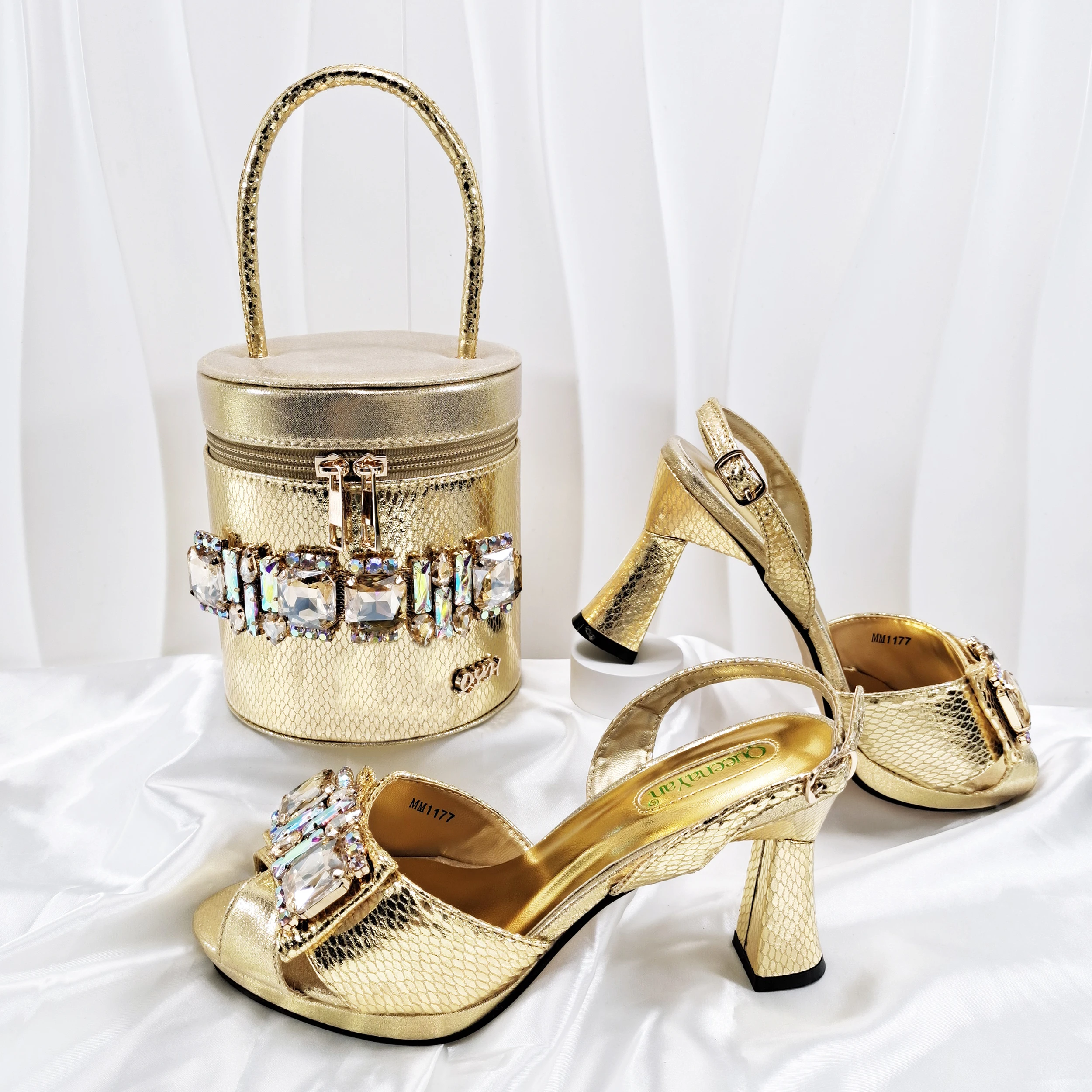 Fashionable New Lilac Open Toe Women's Sandals with Matching Bucket Bag Set Perfect for Weddings and Parties 38-43 - Image 2