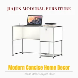 Modern Modular Metal Desk with Storage Cabinet｜Open Frame Writing Table｜Custom Color Office Furniture