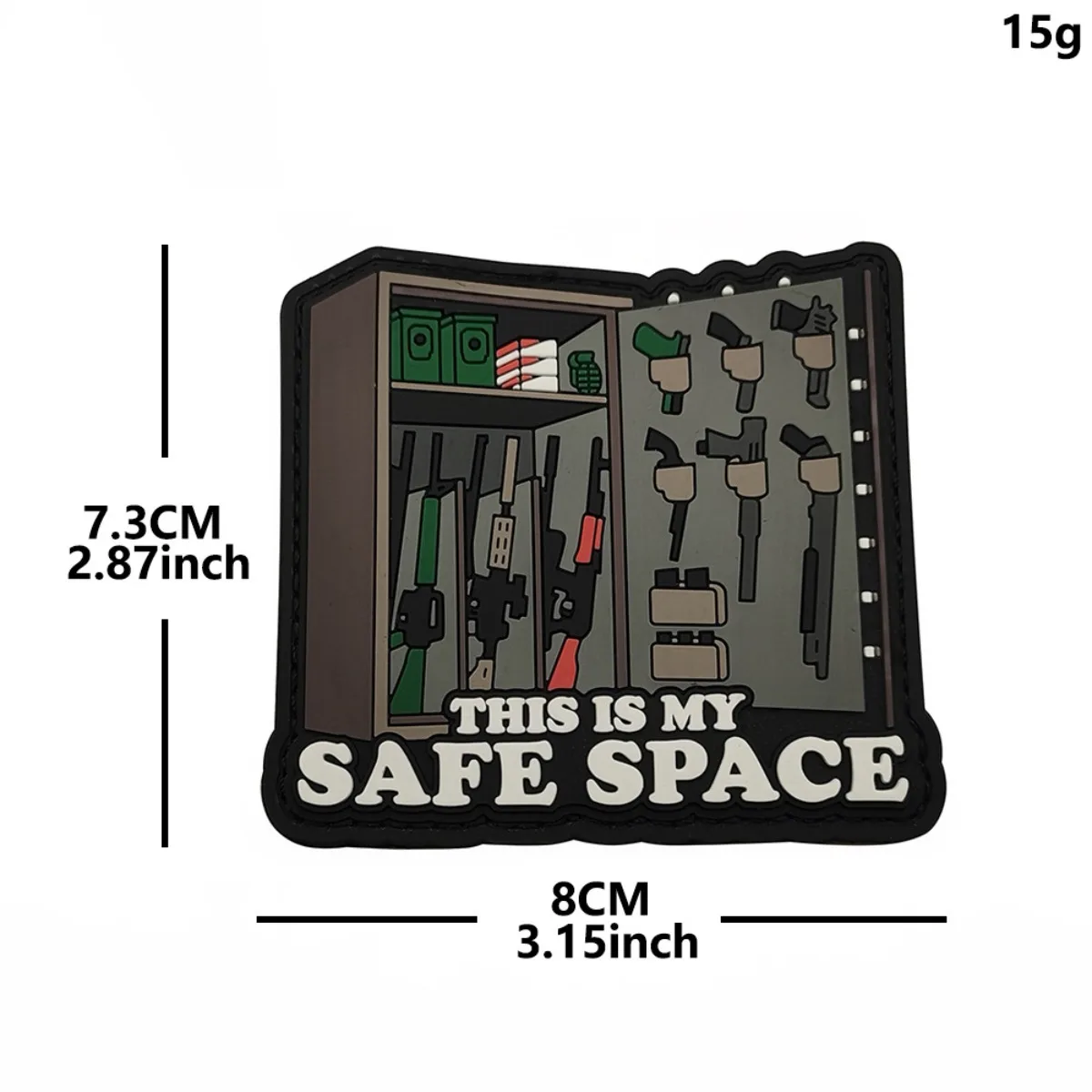 My Safe Space Tactical Rubber Patch PVC Patch Hook & Loop Morale Badge Creative Decorative Patches for Backpack Outdoor Gear
