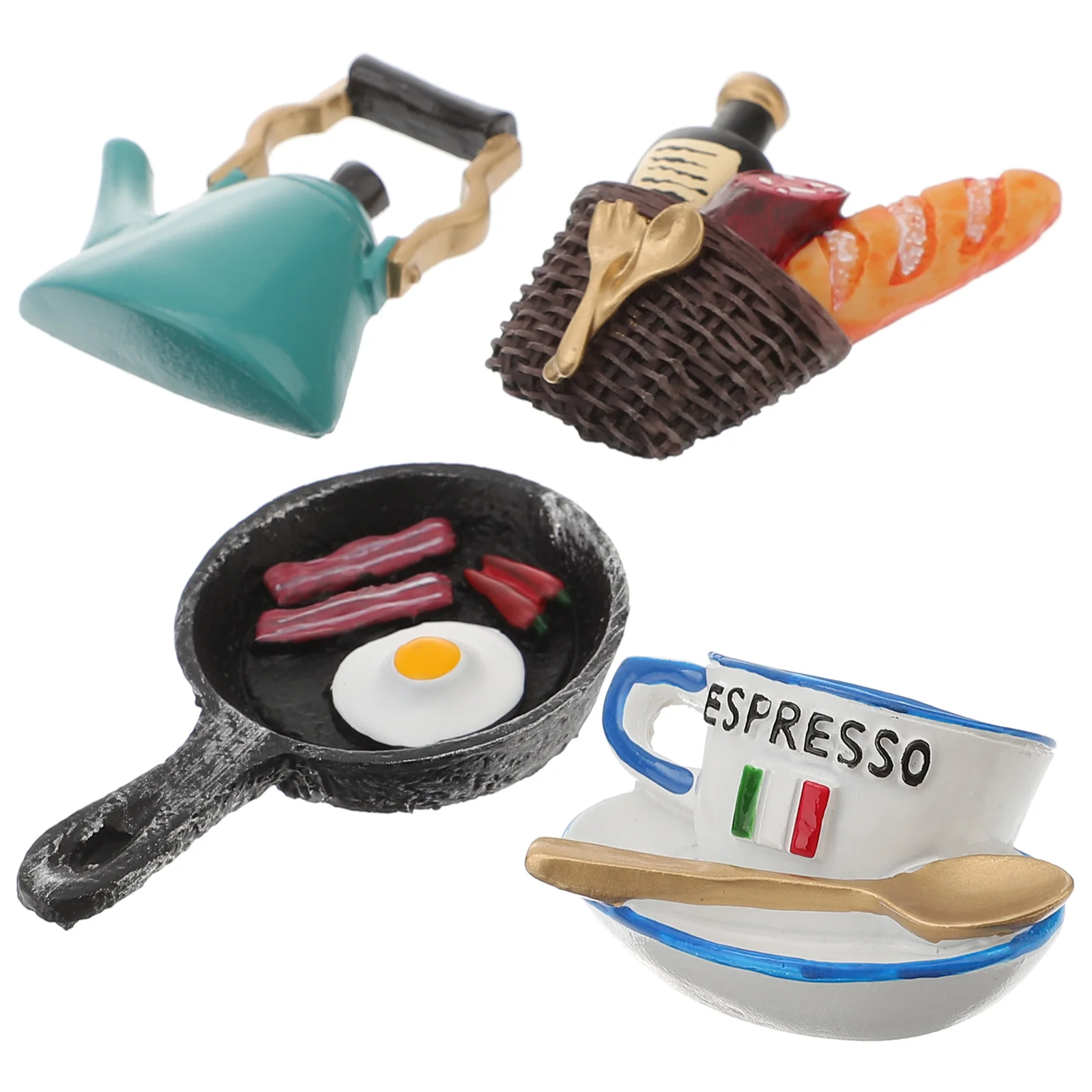 

4Pcs Creative 3D Resin Food Fridge Magnet Adhesion Kitchen Decoration Easy Paste Gift for Home Chalkboard