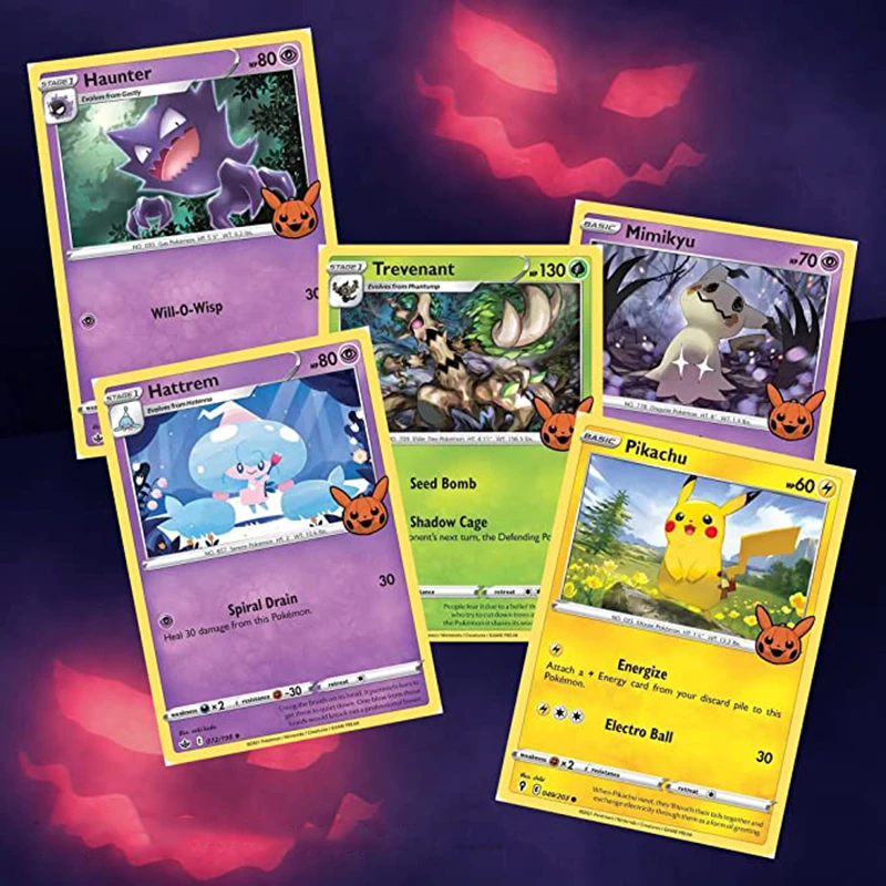 Gengar Pokemon TCG Tarjeta de colección limitada, juego de mesa de Fiesta infantil, truco de Halloween o comercio, paquete de refuerzo, Original