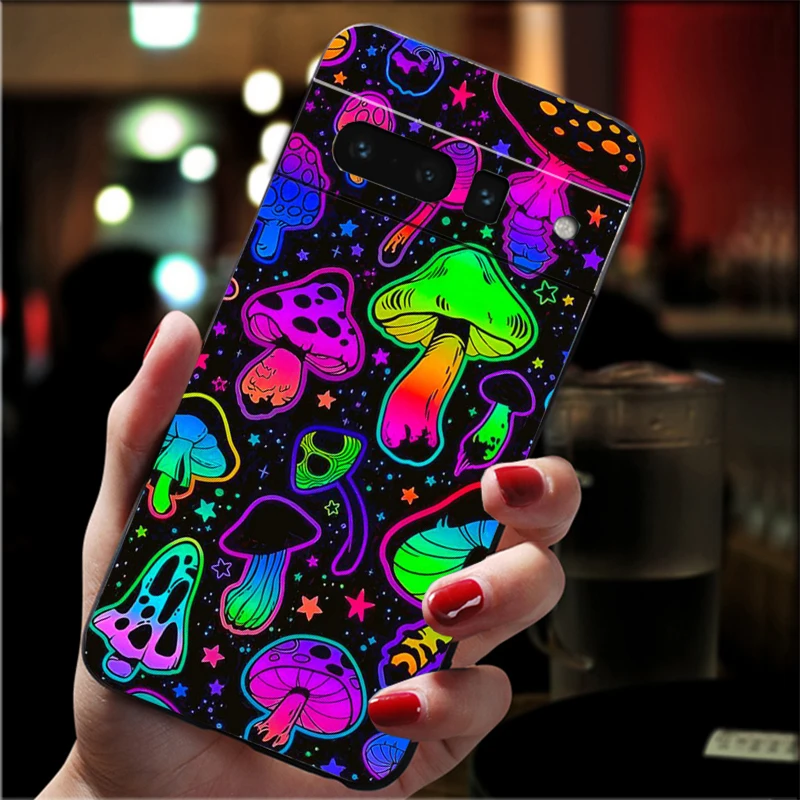 Trippy champignon assistant coque de téléphone pour Google Pixel 9 Pro XL 8 7 6 Pro Pixel 8A 7A snap4A 3A 3XL Pixel 8 7 6 5 4