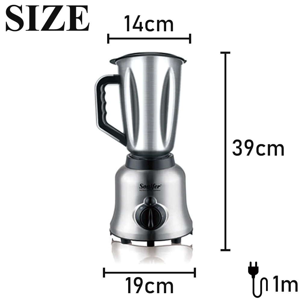 2 in 1 Stand Blender&Meat Grinder&Juicer&Grinding 400W Stainless Steel Kitchen Mixer Fruit Food Processor Ice Smoothies Sonifer