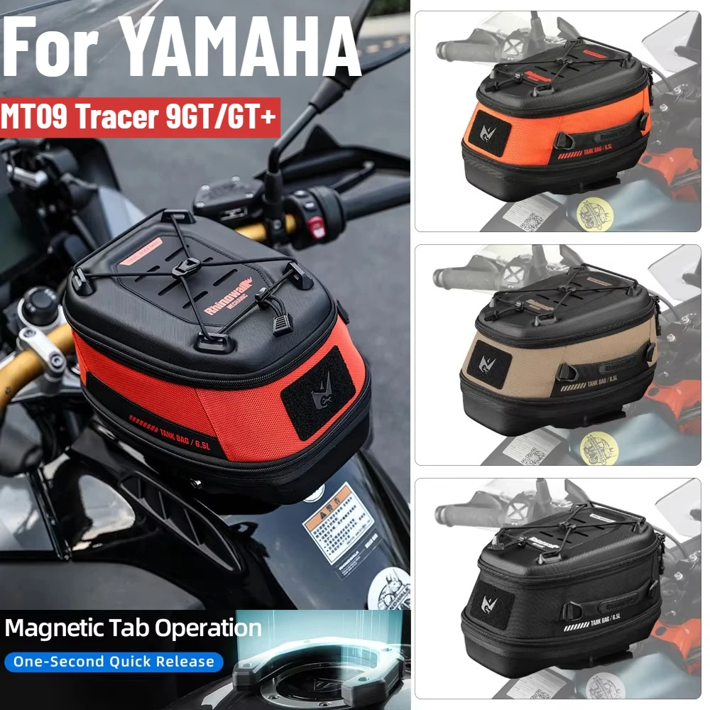 For YAMAHA MT09 MT-09 Tracer 9GT TRACER 9GT+ 9 GT/GT+ Motorcycle 6.5L Magnetic Tank Bag Quick Release Luggage With Rain Cover