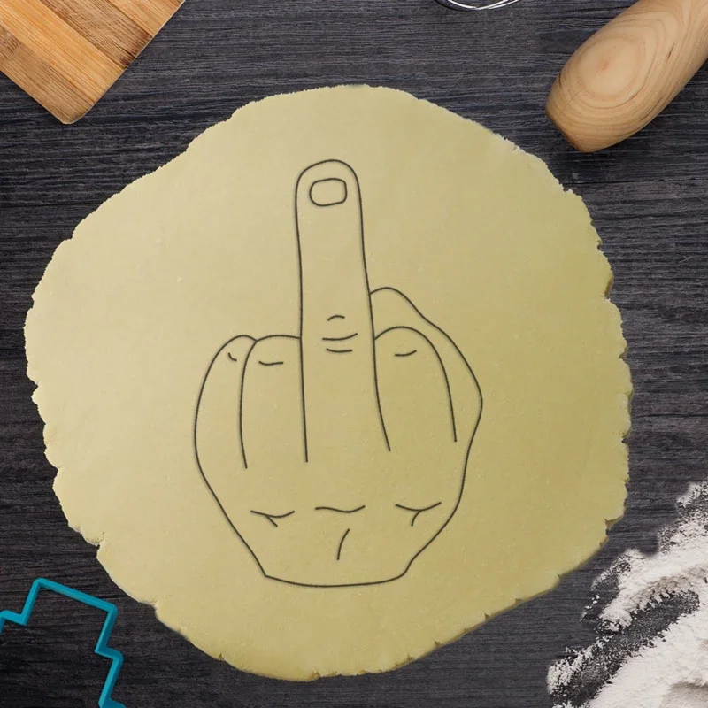 Middle finger cookie cutter Fun Biscuit Dick Mold Fondant Cake Decoration Moulds Kitchen DIY Baking Party Tools