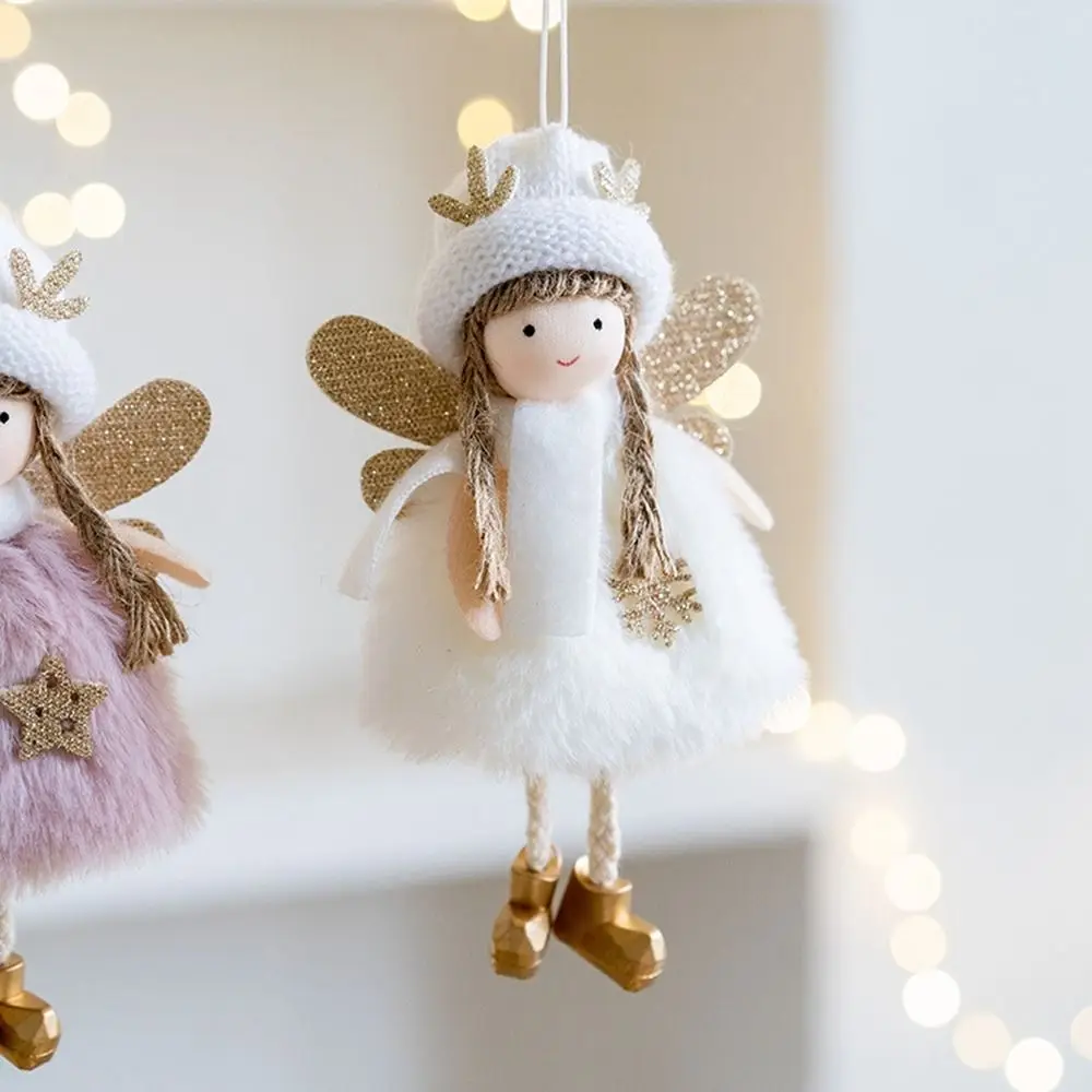 Angel Girl Christmas Angel Doll Drop Ornaments ciondolo appeso peluche ciondolo regalo per feste vecchio pupazzo di neve ciondolo albero di natale