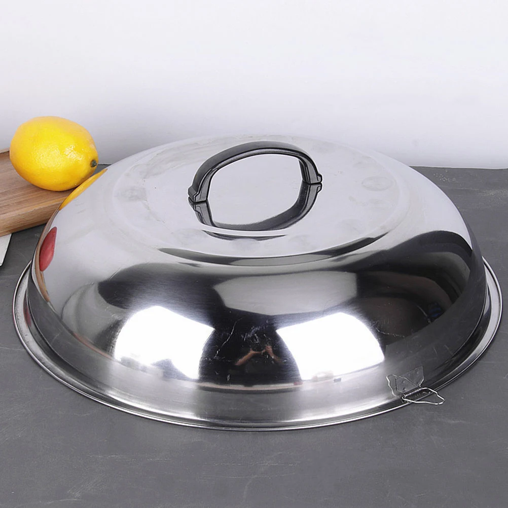 

Thickened Pot Stainless Steel Pan Reusable Pan Lid Cover for Cooking Frying Reusable Metal Lids Pots Pans Kitchen