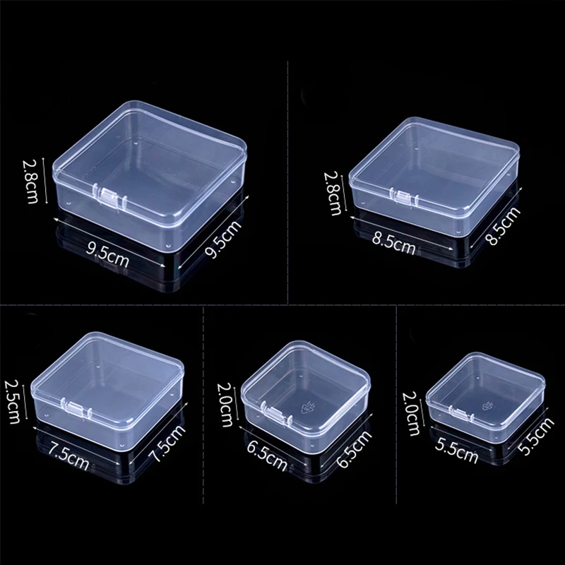 Waterproof Transparent Square Box Clear Plastic Jewelry Storage Case Earings Rings Packaging Box Rectangle Plastic Boxes