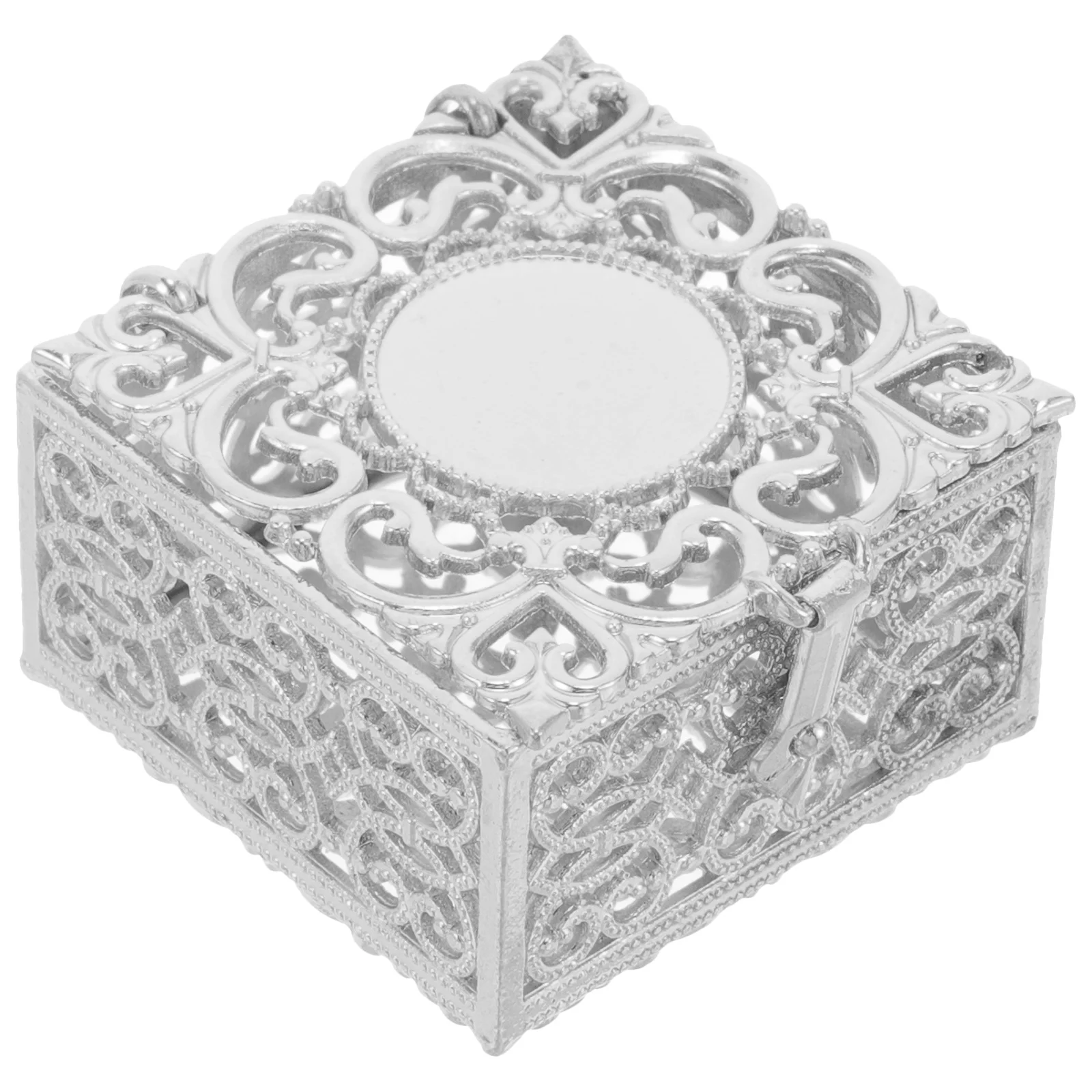 

Vintage Zinc Alloy Jewelry Box Rosaries Beads Storage Portable Small Jewelry Organizer Case Necklace Box Ring Case