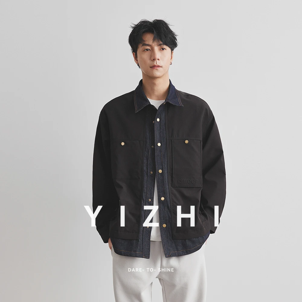 Fashion Men's New Workwear Jacket 2025 Spring and Autumn American Loose Windproof Waterproof Outdoor Jacket Lapel Button Top - Image 5