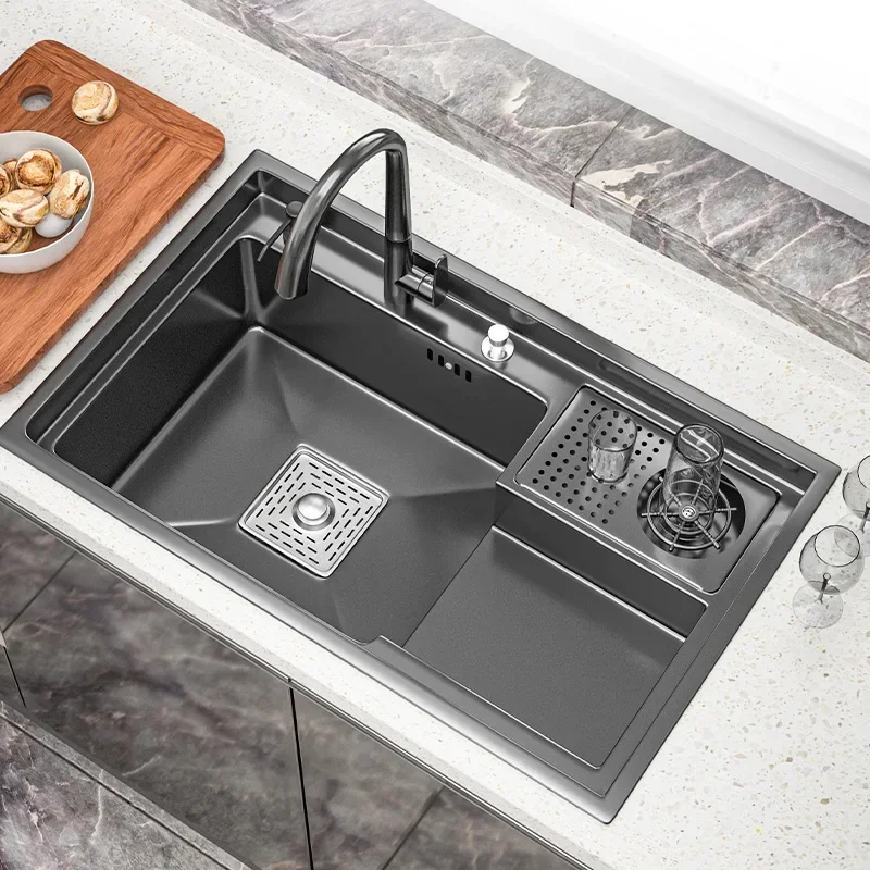 Nano Stepped Sink 304 Stainless Steel Vegetable Wash Basin High-pressure Washing of Cups Undercounter Coffee Shop The Bar Sink