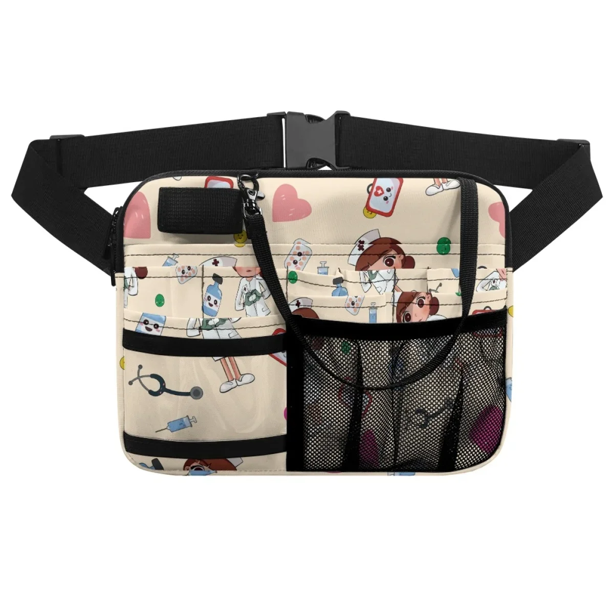 Multi compartimento Fanny Pack para médico e enfermeira, cinta de cintura ajustável, bolsa, sacos de cinto, organizador, enfermeira, experimento, 2023