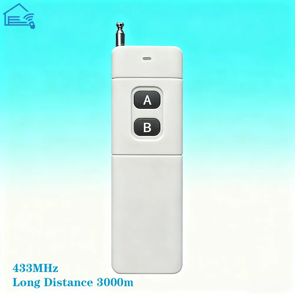 Télécommande RF 1/2/3/4 CH, 433Mhz, récepteur longue Distance de 3000 mètres, transmetteur, Code d'apprentissage 1527, télécommande