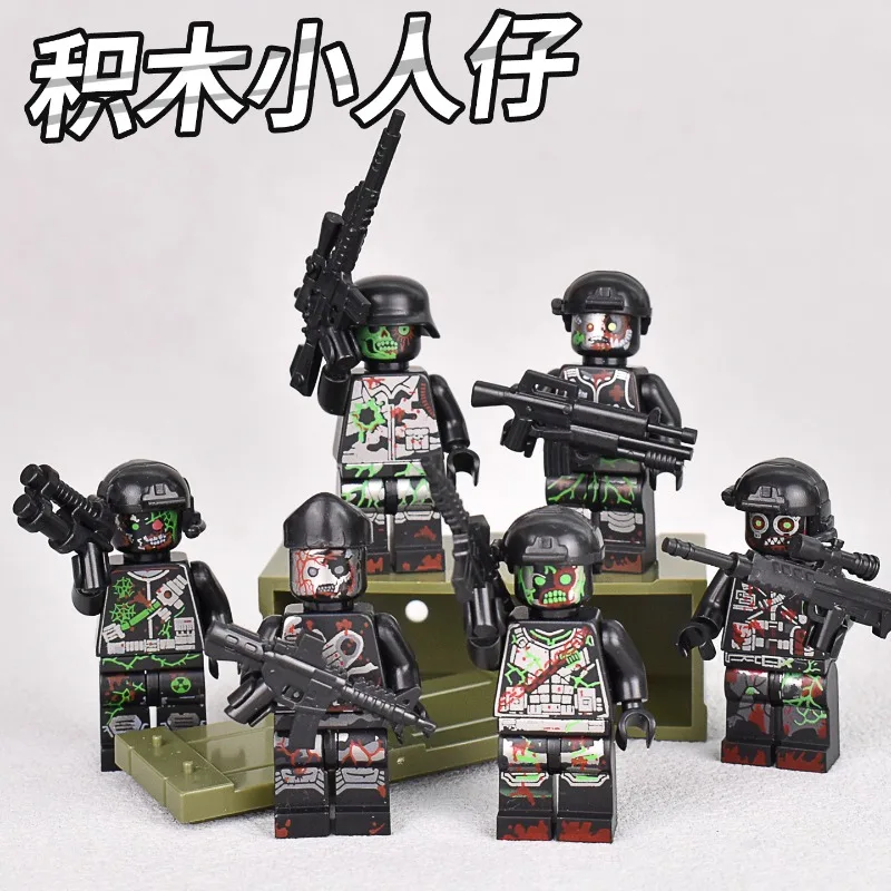 

Фигурка зомби-призрака, совместимая с Lego, сборка зомби, игрушка из мелких частиц, строительный блок