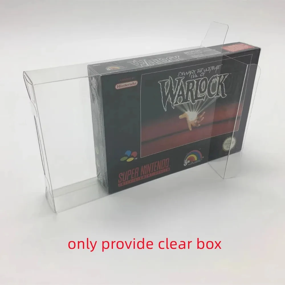 500pcs Clear PET US Version Game Storage Collection Protective Box For SNES