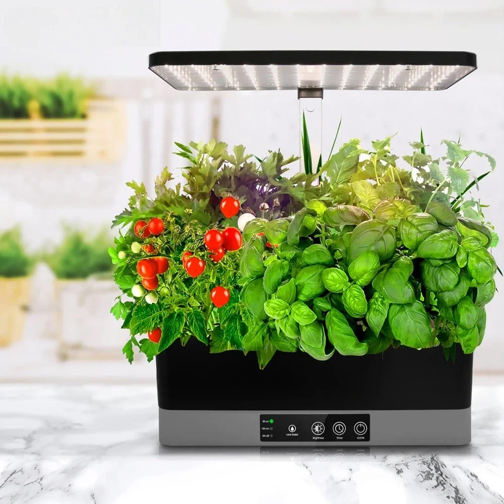 Intelligent Indoor Hydroponic Planting System, Equipped with 4000K Growth Light Panel, Control Panel Settings, Adjustable Height