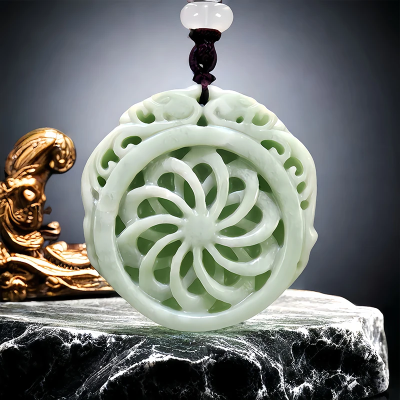 

Green Real Natural Jade Phoenix Pendant Necklace Carved Jewelry Accessories Gift Gifts for Women Men Charm Designer Chinese