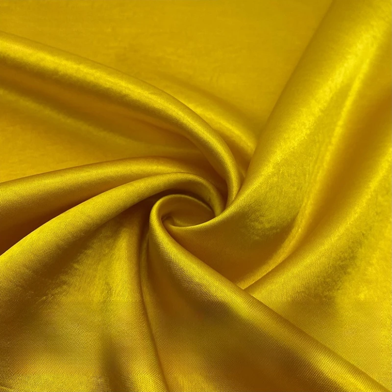 Polyester Glossy Golden Satin Fabric, Luxury Shiny Liquid Satin Cloth for Evening Gown, Wedding Dress and Camisole Tops