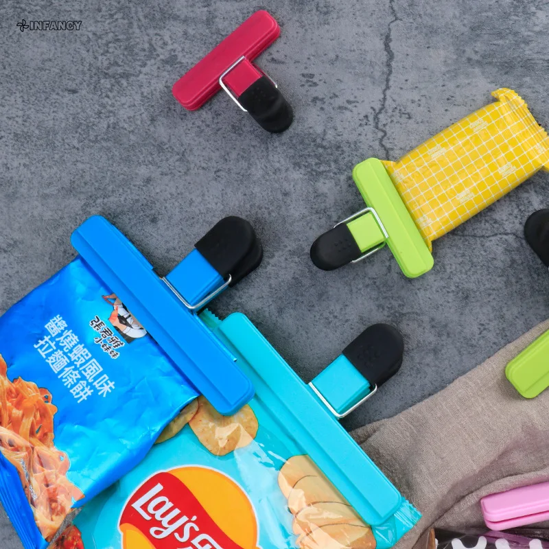 Portable Bag Clips Kitchen Storage Food Snack Seal Sealing Bag Clips Sealer Clamp Plastic Tool Kitchen Organization Accessories