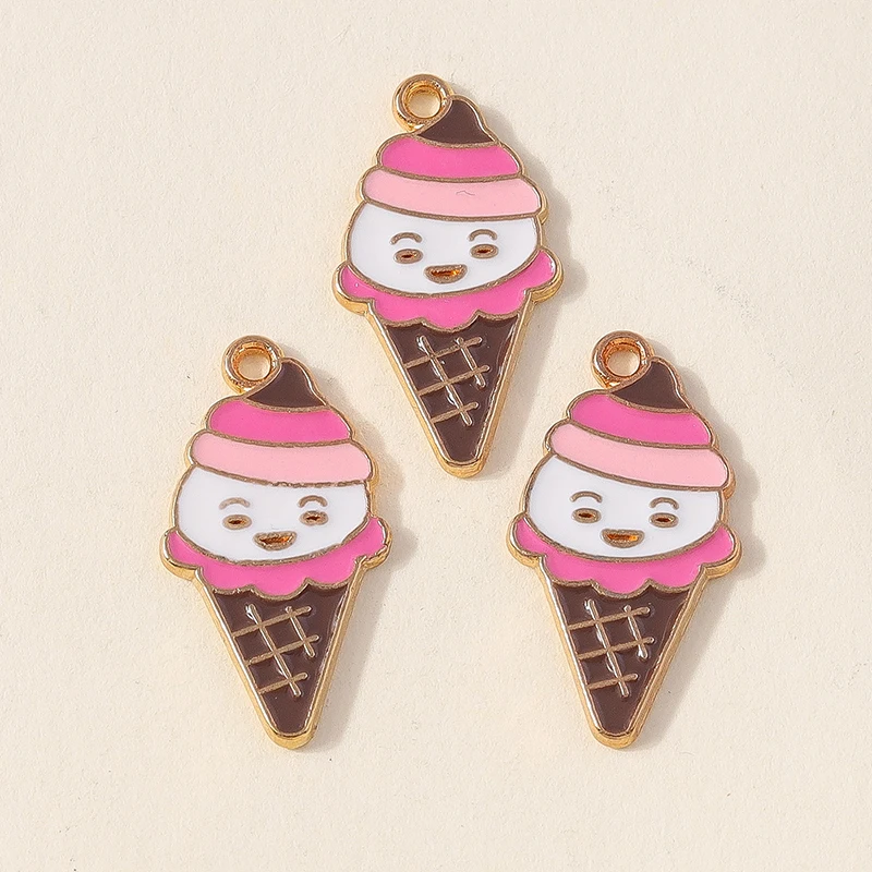 

20pcs Cute Summer Drink Charms Enamel Ice Cream Charms Pendants for Jewelry Making Necklaces Earrings Bracelets DIY Crafts Gifts