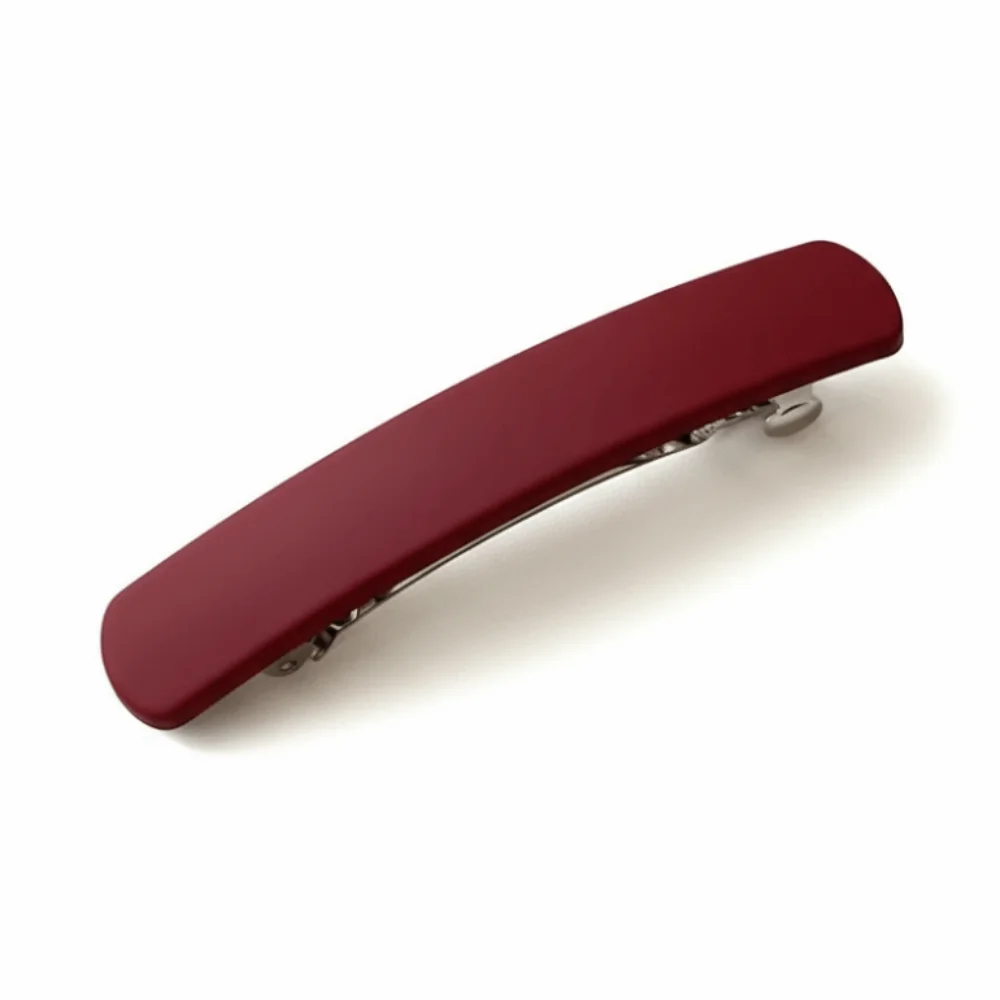 

Vintage Solid Color Hair Clip Rectangle Matte Spring Clip Non-Slip Frosted Hairpin for Women