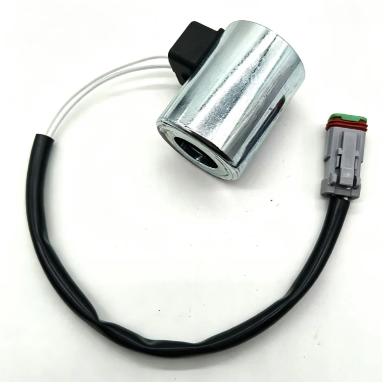 12V 24V For Pilot Solenoid Coil for Excavator Safety Lock Valve Aluminum Construction 19mm Bore 50mm Coil Height