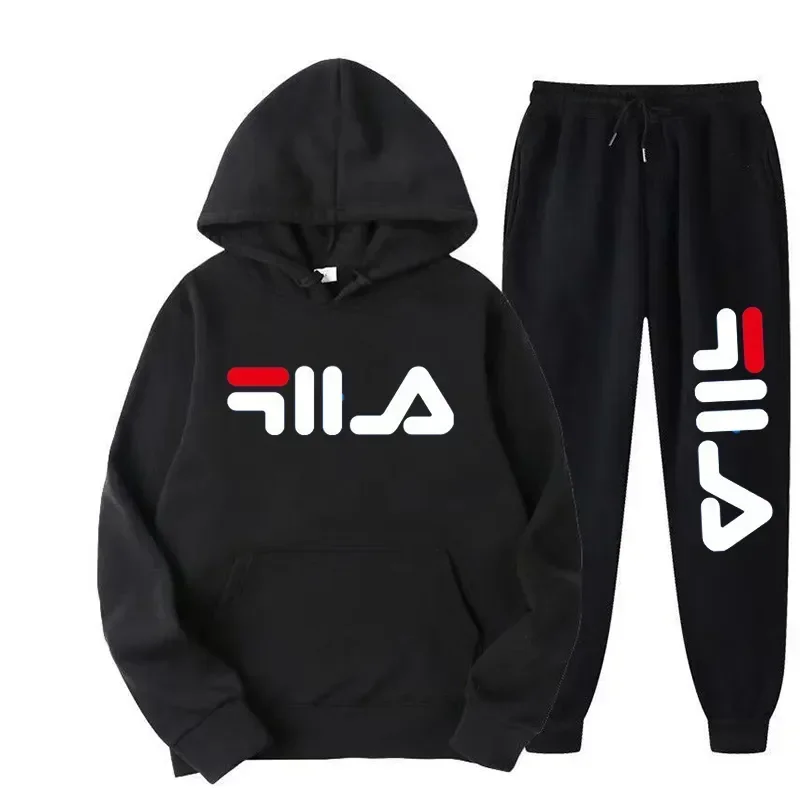 2 Pieces Sets Tracksuit Hooded Sweatshirt +Drawstring Pants Male Sport Hoodies Running Sportswear Men Women Brand Autumn Winter