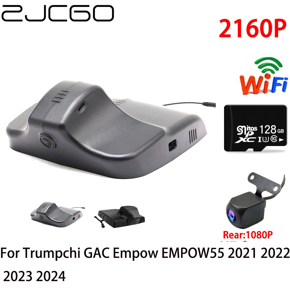 

ZJCGO 2K 4K Car DVR Dash Cam Wifi Front Rear Camera 2 Lens 24h parking for Trumpchi GAC Empow EMPOW55 2021 2022 2023 2024